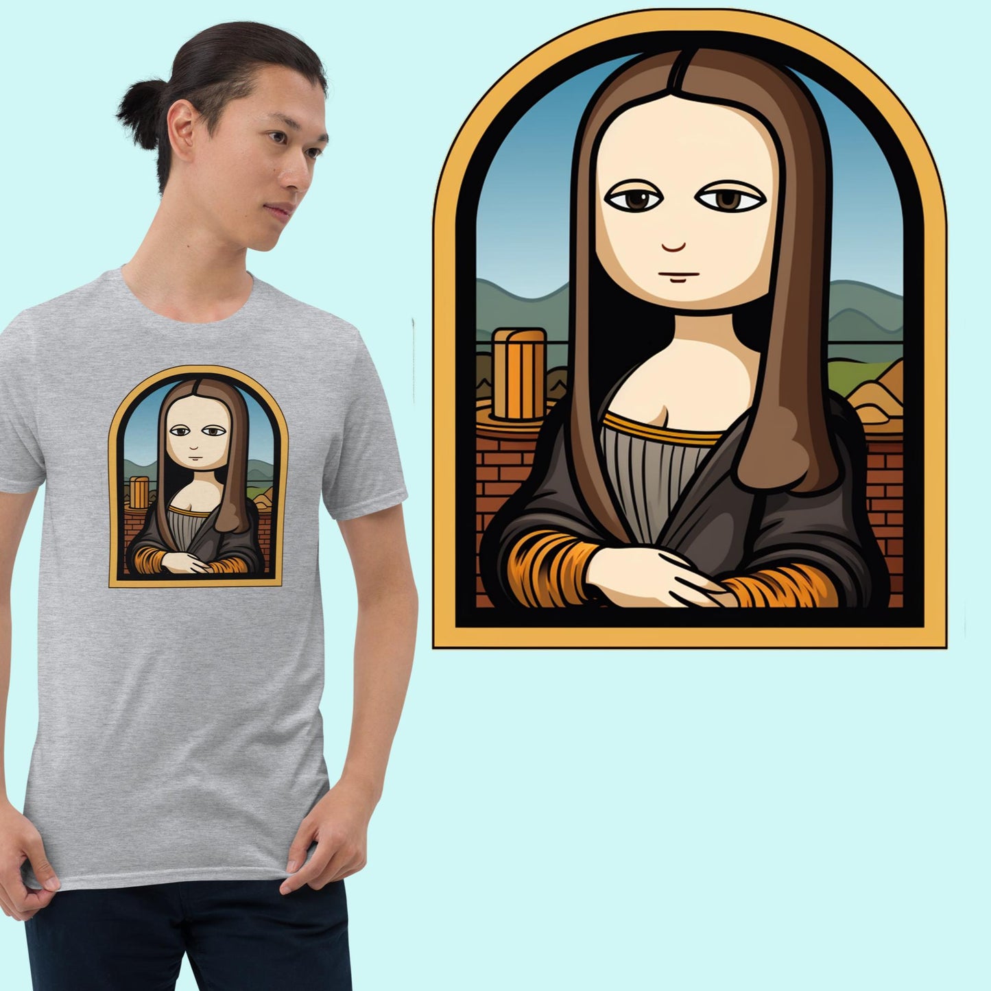 Mona Lisa 3 - Maglietta Divertente - Unisex