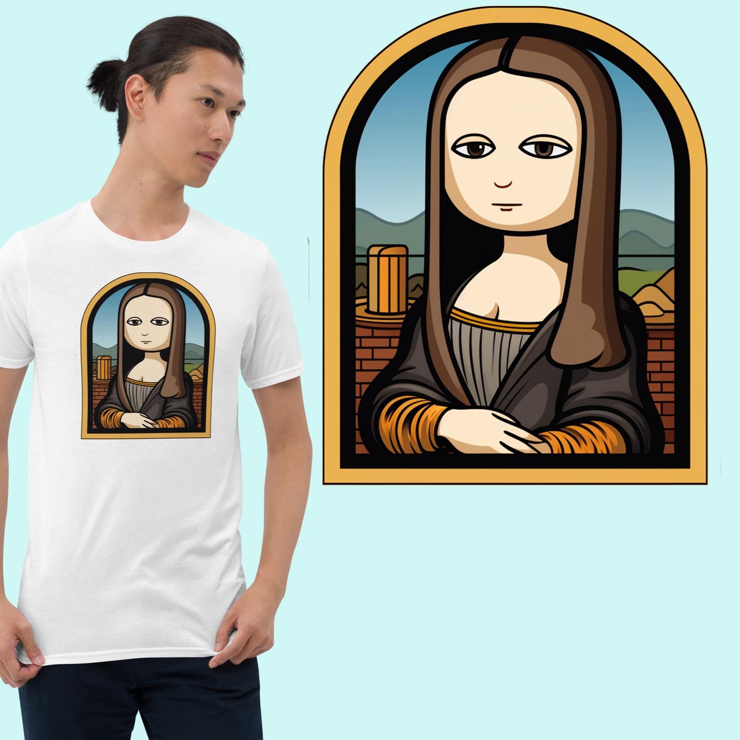 Mona Lisa 3 - Maglietta Divertente - Unisex