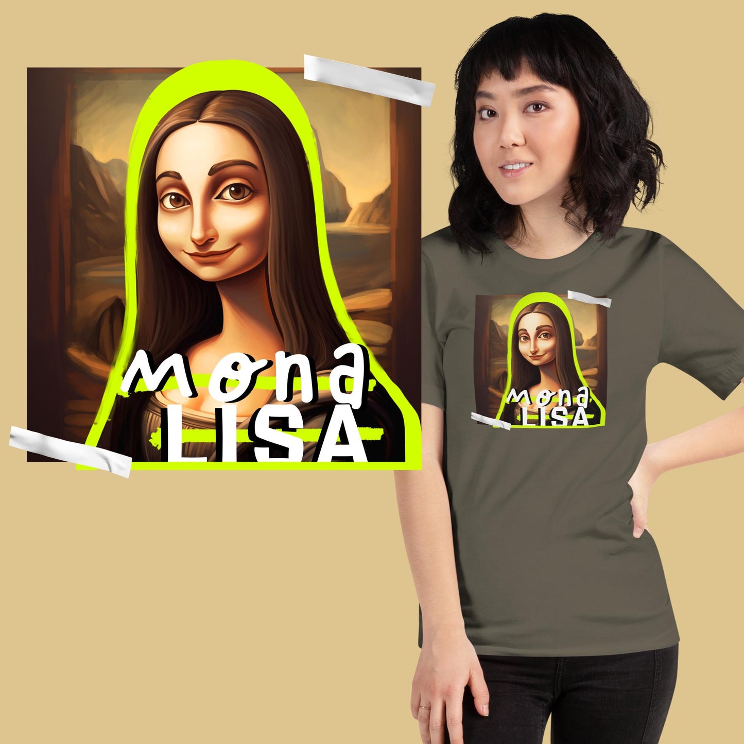 Mona Lisa Pop.Colors - Maglietta Divertente - Unisex