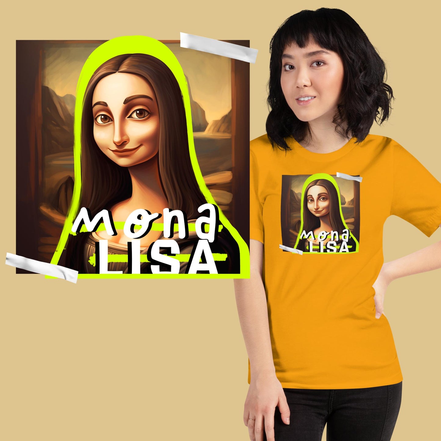 Mona Lisa Pop.Colors - Maglietta Divertente - Unisex