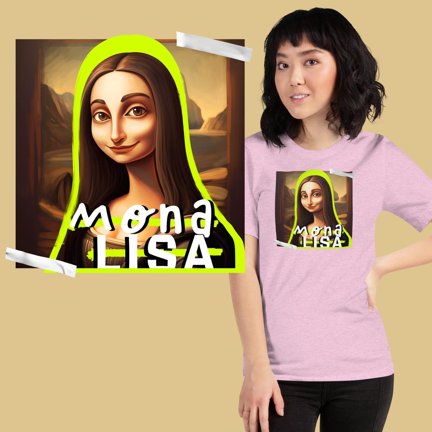 Mona Lisa Pop.Colors - Maglietta Divertente - Unisex