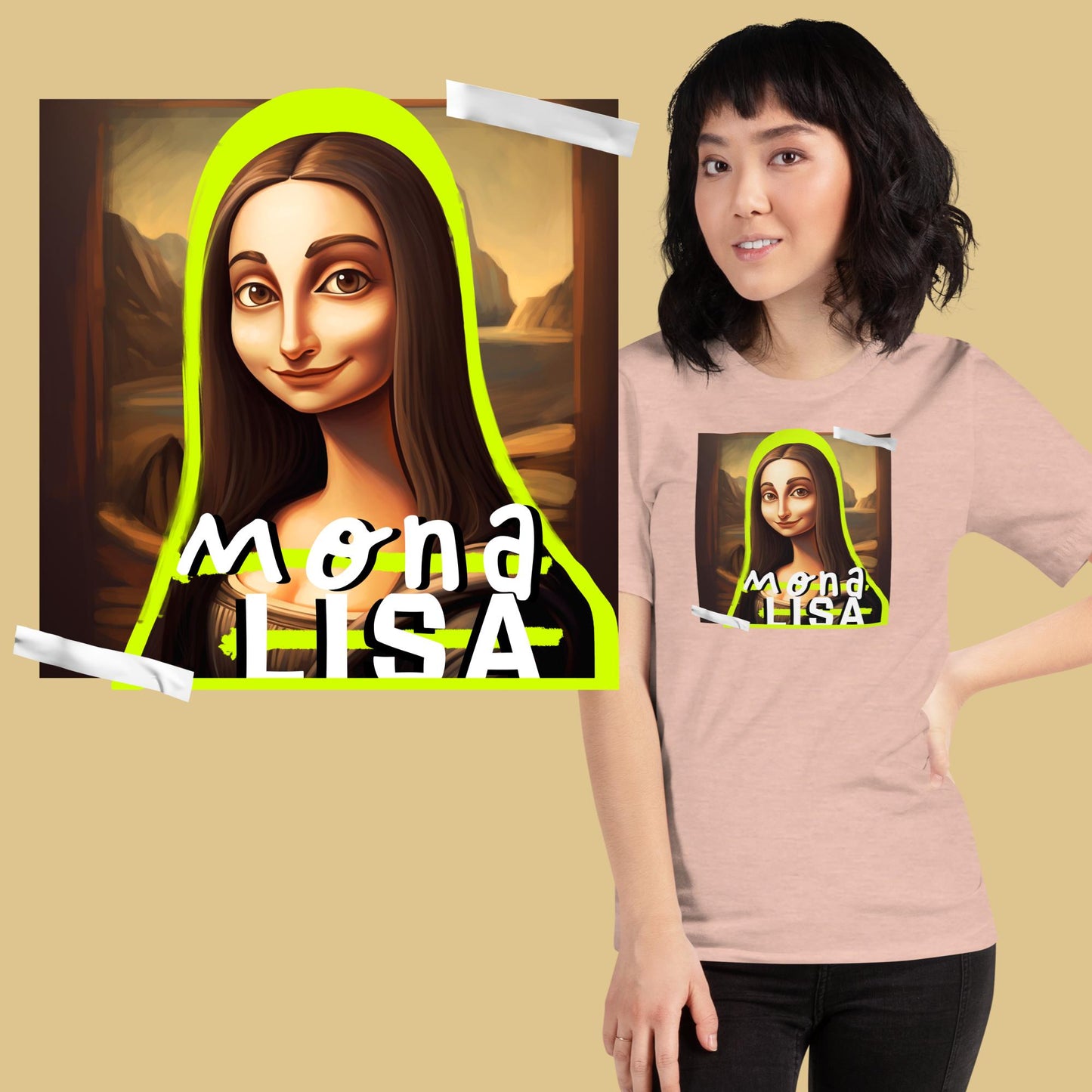 Mona Lisa Pop.Colors - Maglietta Divertente - Unisex