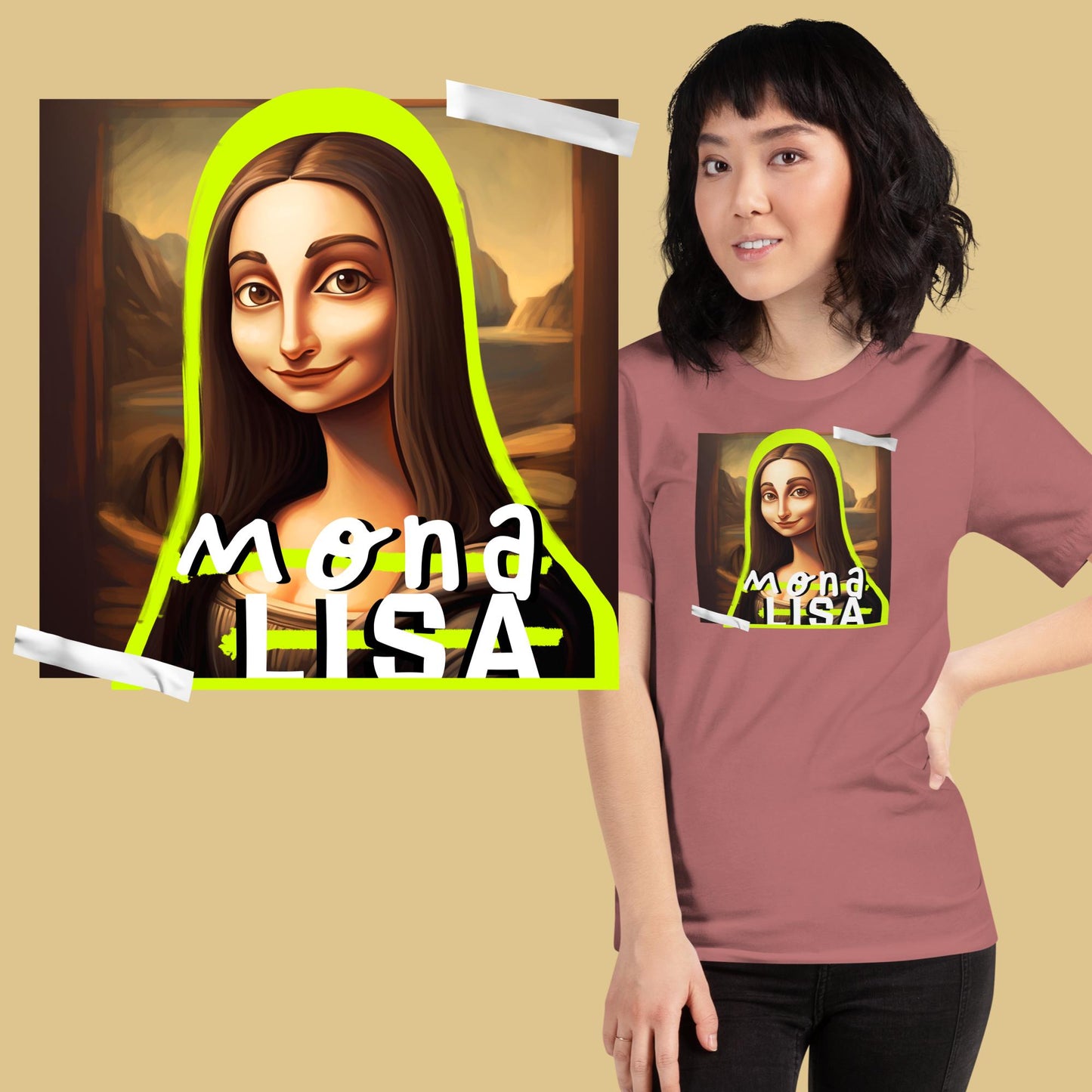 Mona Lisa Pop.Colors - Maglietta Divertente - Unisex