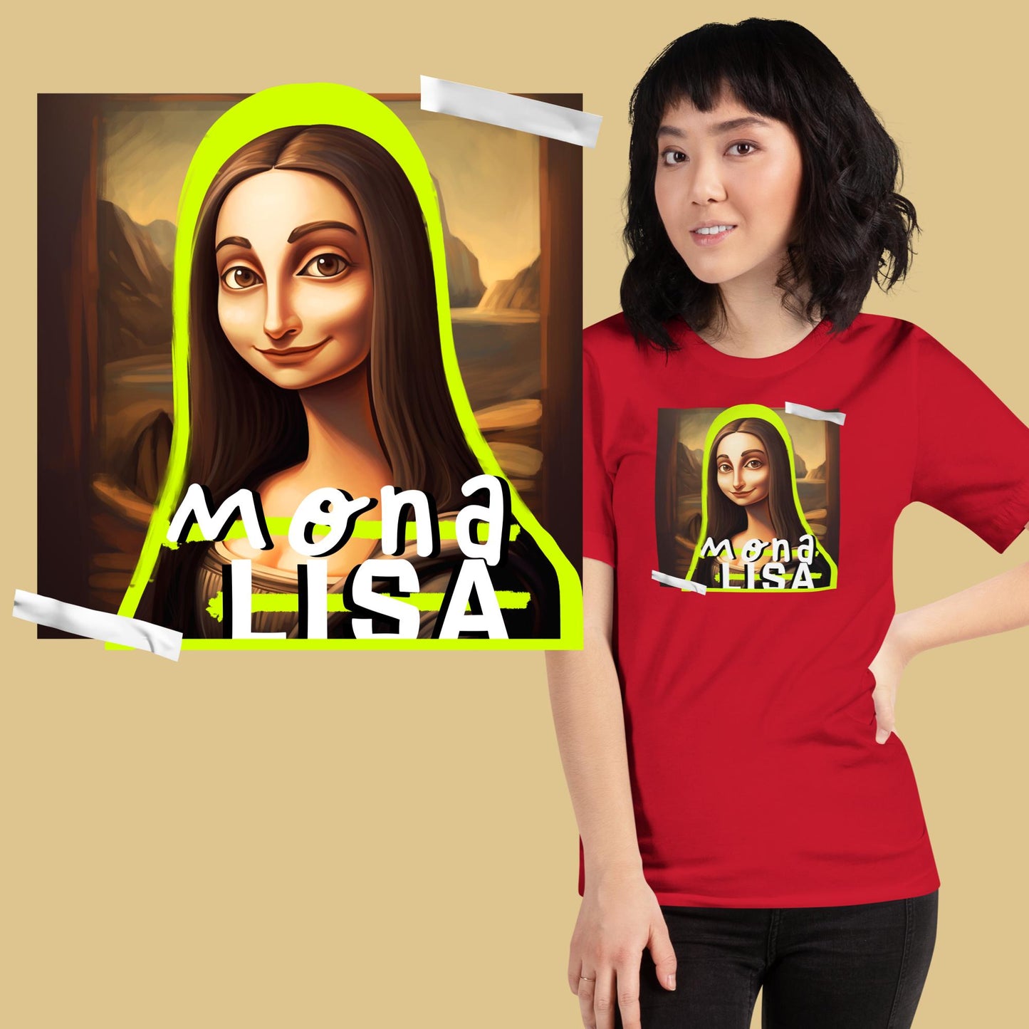 Mona Lisa Pop.Colors - Maglietta Divertente - Unisex